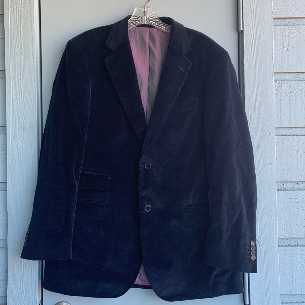 Trial Upper Casual Velvet Men's Blazer with Double Buttons